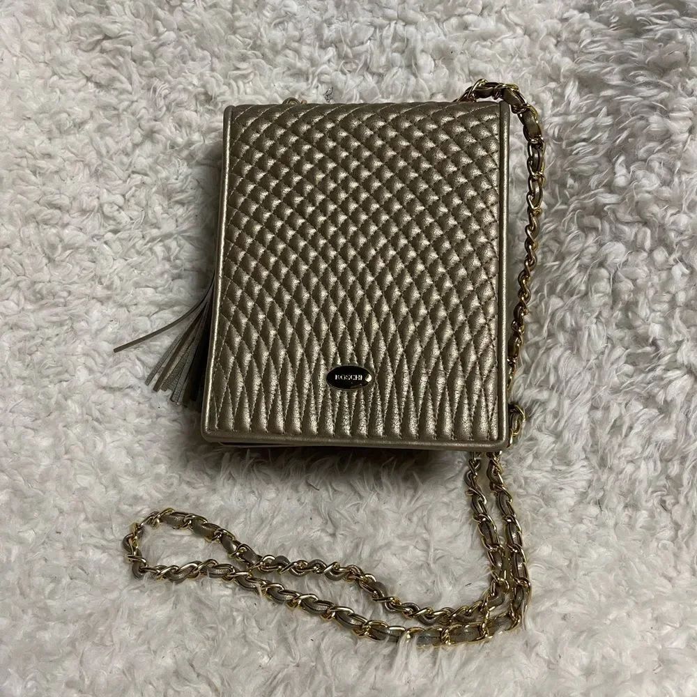 Koschi synthetic Gold Quilted Crossbody Bag